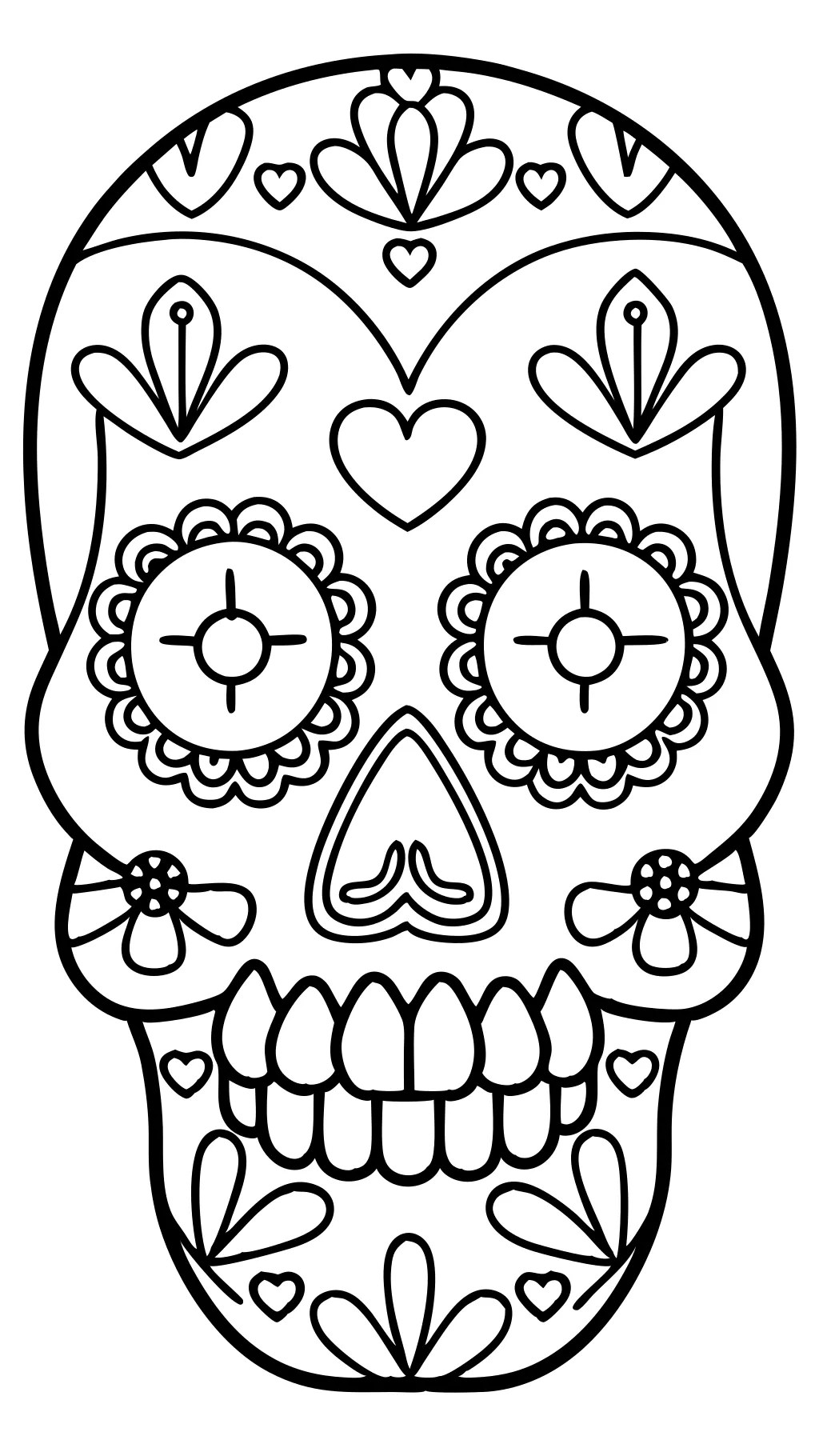 páginas para colorear de calavera de azúcar simple